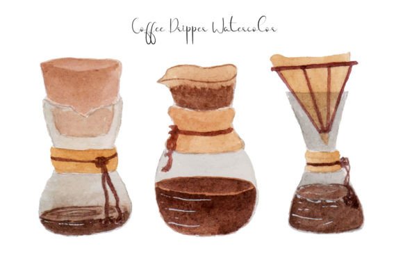 Aesthetic Coffee Dripper Watercolor Illustrations Review
