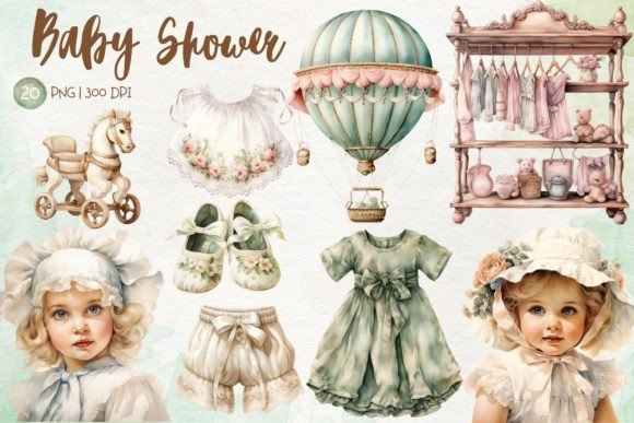Baby Shower Watercolor Sublimation PNG Illustrations Review