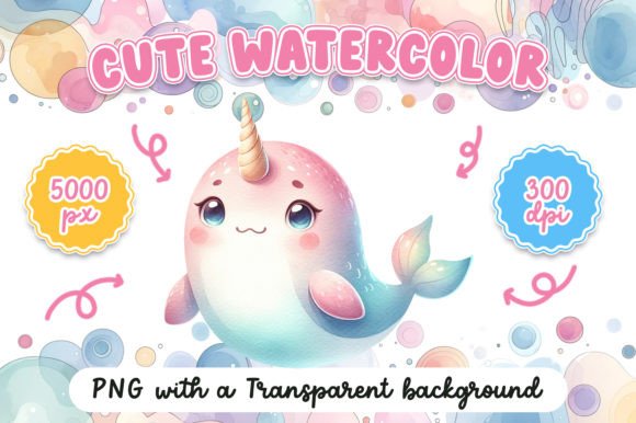 Cute Watercolor Narwhal: An Embroidery Design Review