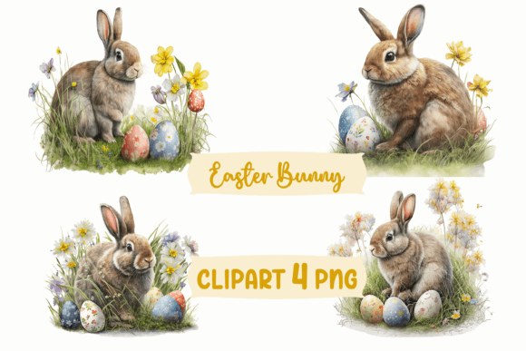 Easter Bunny Watercolor Clipart Graphics: Illustrations Review