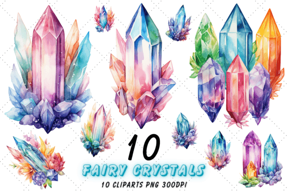 Fairy Crystals Watercolor Clipart Bundle: Illustrations Review