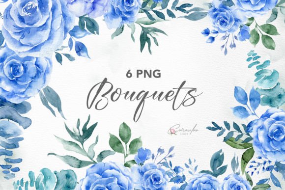 Floral Watercolor Clipart, Rose Flower Illustrations