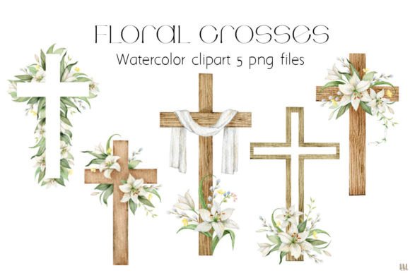 Flower Crosses Watercolor Clipart Illustrations Review