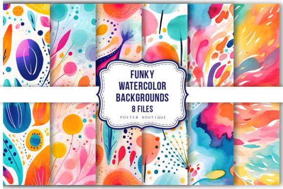 Funky Watercolor Pattern Backgrounds Pac: Illustrations Review