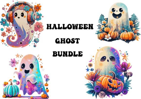 Halloween Ghost Watercolor Bundle: Illustrations Review