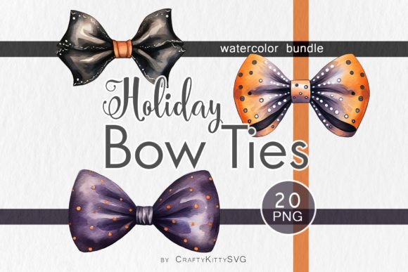 Holiday Bow Watercolor Clipart Bundle: Illustrations Review