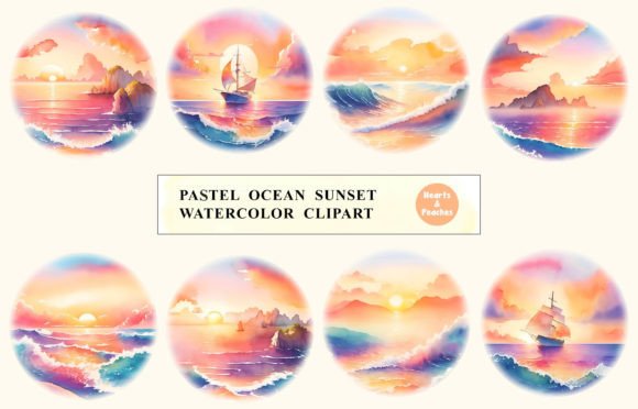 Pastel Ocean Sunset Illustrations: A Crafter’s Review