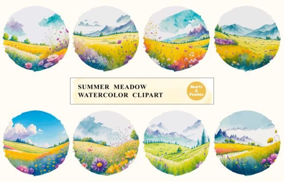 Summer Meadow Clipart for Embroidery Projects