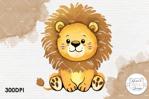 Watercolor Baby Lion Illustrations for Editorial Design
