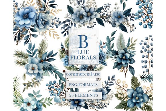 Watercolor Blue Flowers Clipart: Illustrations Review