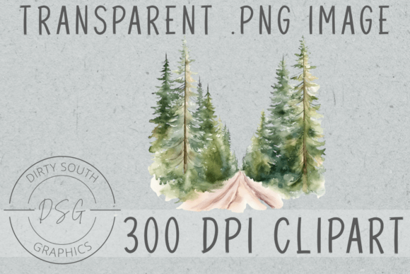Watercolor Forest Road Illustrations for Client Projects