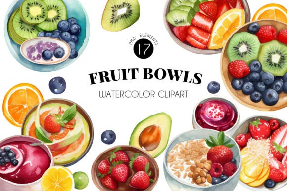 Watercolor Healthy Fruit Bowls: Illustrations Review