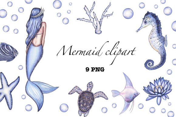 Watercolor Mermaid Clipart: Editorial Illustrations Review