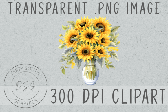 Watercolor Sunflowers in Vase: Illustrations for Branding