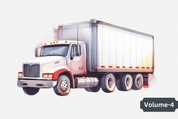 Watercolor Truck Clipart PNG for Illustrations