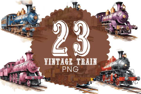 Watercolor Vintage Train Illustrations for Branding