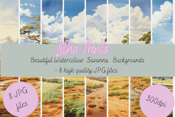 Watercolour Savanna Background for Illustrations